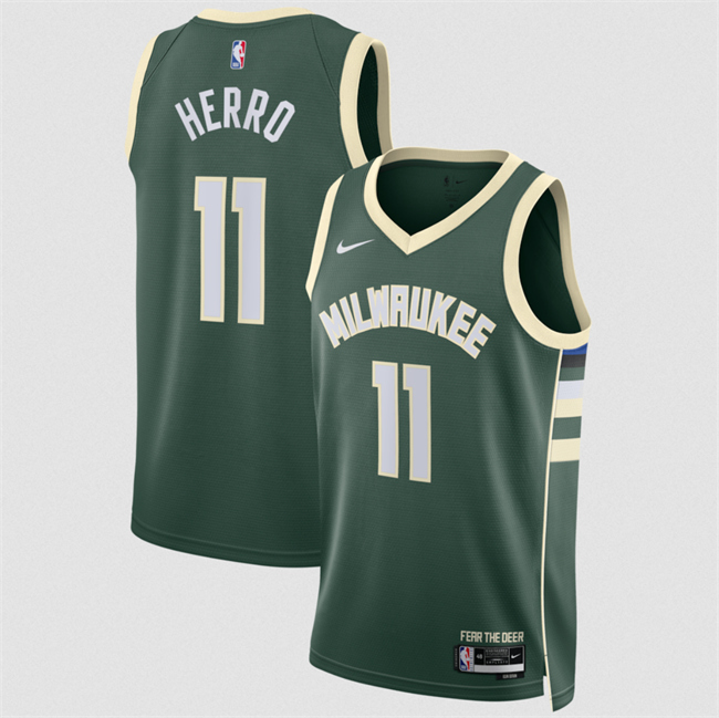 Men's Milwaukee Bucks #11 Tyler Herro Green 2026 Icon Edition Stitched Basketball Jersey
